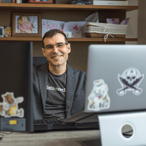 Bernd-Michael Rennebeck at his desk